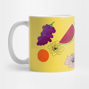 Fruits on Yellow Mug